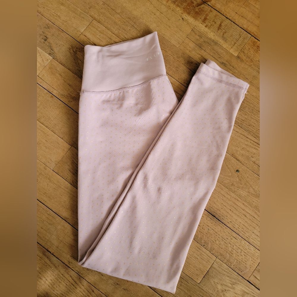 ALLFENIX 7/8 Leggings , Twilight Blush (blush with tiny gold stars/dots), Size M - Picture 5 of 10